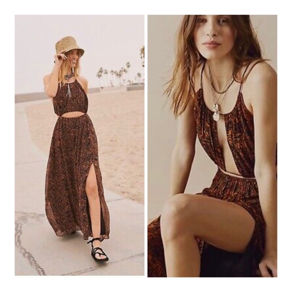 Free People Brown Maxi Dress